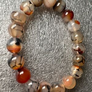 10MM “Dragon Vein” Agate Natural Crystal Bracelet